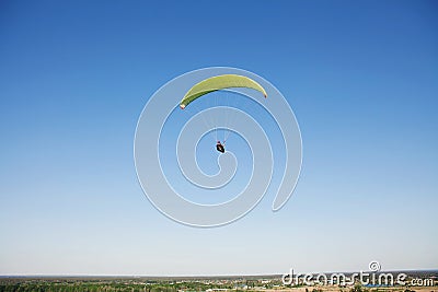 Glider pilot flying on glider. Skydiving flying. Parachute extreme sport Stock Photo