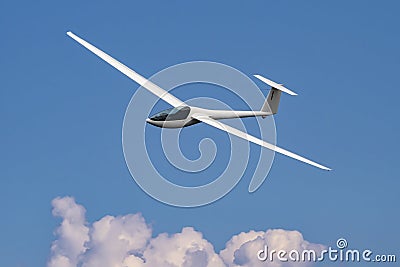 Glider plane flying Stock Photo