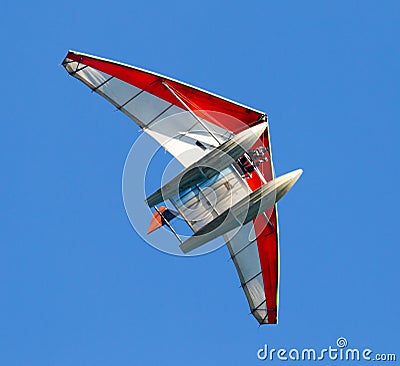 Glider plane in the sky Stock Photo