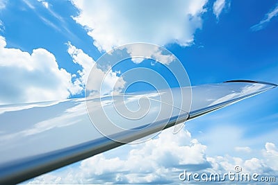glider wing close-up, emphasizing aerodynamics Stock Photo