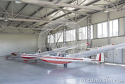Gliders in air dock Stock Photo