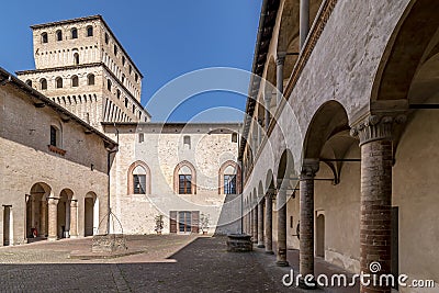 A glimpse of the ancient castle of Torrechiara, Parma, Italy Stock Photo
