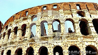 A glimpse of the Coloseum in Rome in Italy Stock Photo