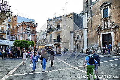 Glimpse of picturesque mediterranean destination Taormina Sicily Italy Editorial Stock Photo