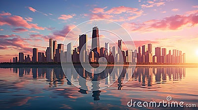 Glistening chicago city lights Stock Photo