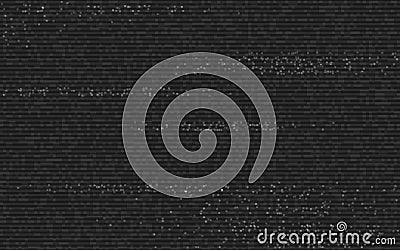 Glitch analog template. VHS video error. Retro noise effect. Damaged video signal visualization. Old TV screen. Static Vector Illustration