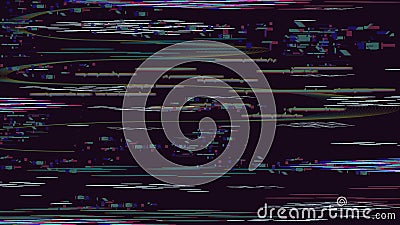 Glitch damage texture. Distortion retro noise effect, no signal abstract technical problem, destroyed pixel defect Vector Illustration