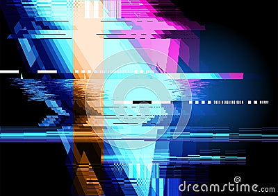 Glitch Displacement Background Vector Illustration