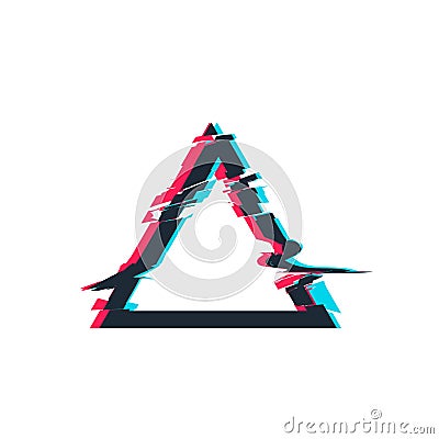 Glitch distortion frame. Vector triangle illustration Vector Illustration