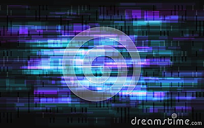 Glitch effect. Color overlay shapes. Abstract digital noise. Video problem template. Broken TV error. Modern cyberpunk Cartoon Illustration