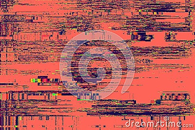 Glitch no signal background pixel noise, interference wallpaper Stock Photo
