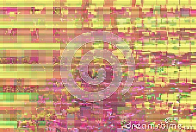 Glitch pixel digital pattern noise, interference data moshing Stock Photo
