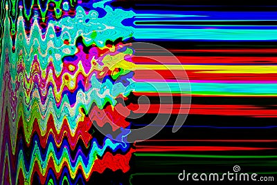 Glitch psychedelic background. Old TV screen error. Digital pixel noise abstract design. Photo glitch. Television signal Stock Photo