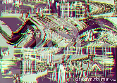 Glitch psychedelic background. Old TV screen error. Digital pixel noise abstract design. Photo glitch. Television signal Stock Photo