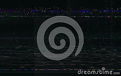 Glitch static background. Digital distortion screen. Broken signal with white noise. Abstract artifacts with color Vector Illustration