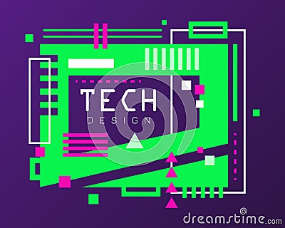 Glitch tech banner Stock Photo