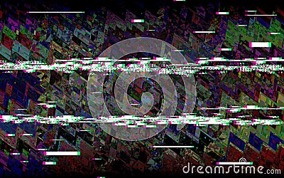 Glitch television. Retro VHS background. Digital pixel noise. abstract design. No signal. Vector illustration Vector Illustration