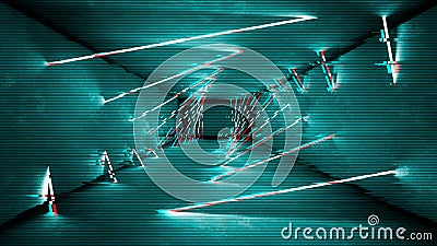 Glitch template, great design for data flow illustration. Computer screen error with Vhs glitch. Cartoon Illustration