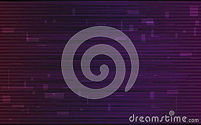 Glitch texture. Distorted horizontal lines. Retro background with random pixels. Video noise effect. Analog playback Vector Illustration