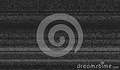 Glitch Texture pixel noise. Test TV Screen Digital VHS Background. Error Computer Video. Abstract black Damage. Vector Illustration