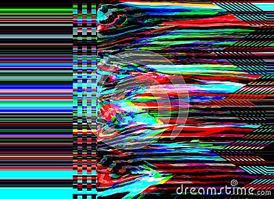 Glitch TV Digital Photo Screen Error background Computer screen error Noise pixel abstract design Photo glitch Stock Photo