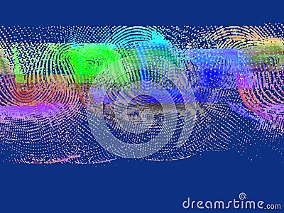 Glitched background. Random signal error. Abstract blue background of colorful pixel mosaic. Element for design. Vector Illustration