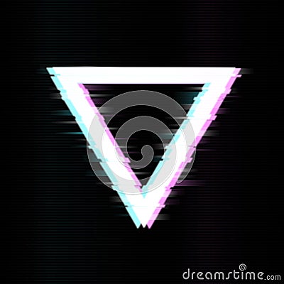 Glitched Triangle Design. Distorted Glitch Style. Vector illustration design Stock Photo