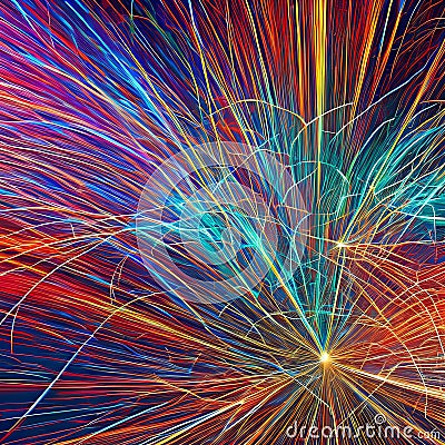 A glitchy abstract interpretation of the human brain, with neurons and synapses firing in a chaotic dance3, Generative AI Stock Photo