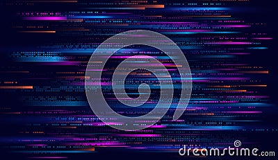 Glitchy background featuring abstract noise effects, video error damage, and stylized corrupted data lines. This modern Vector Illustration