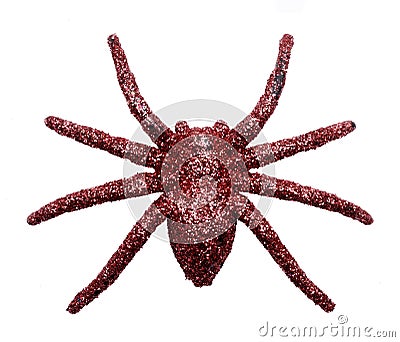 Glitter Maroon Spider Halloween Decoration Stock Photo