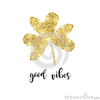 Glitter clover leaf vector illustration Vector Illustration