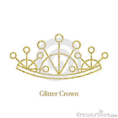 Glitter Crown Vector Vector Illustration