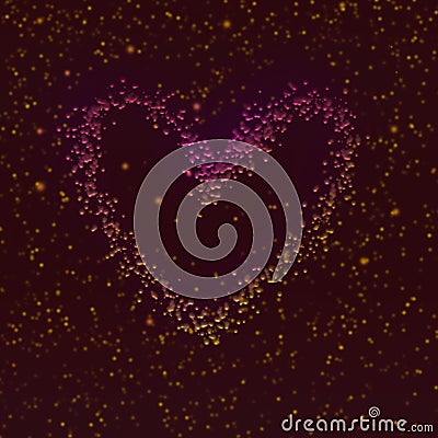 Glitter embossed heart design. Valentine`s day theme Artwork. Stock Photo