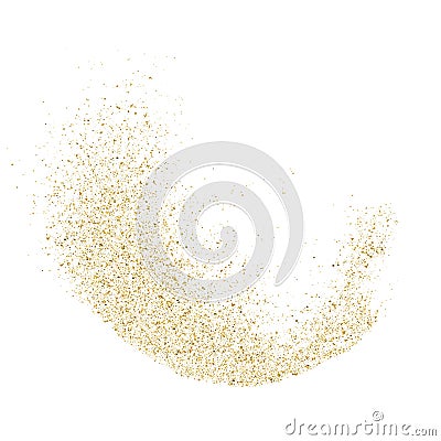 Glitter gold background sparkle dust vector confetti explosion. Golden glitter dust pattern Vector Illustration