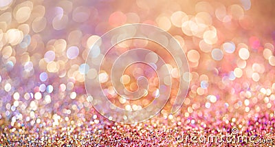 glitter gold bokeh Colorfull Blurred abstract background for birthday, anniversary, wedding, new year eve or Christmas Stock Photo