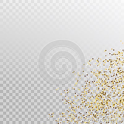 Glitter gold corner vector template banner. Vector Illustration