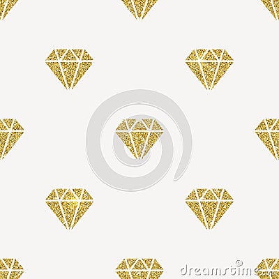 Glitter gold diamonds Vector Illustration