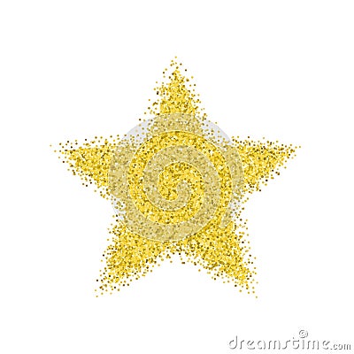 Glitter golden star. Vector Illustration