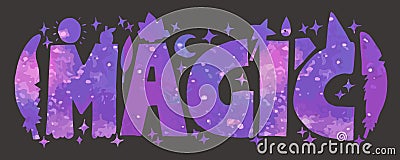 Glitter Magic lettering Vector Illustration