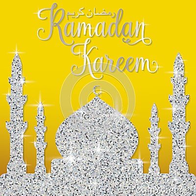 Glitter Mosque Vector Illustration