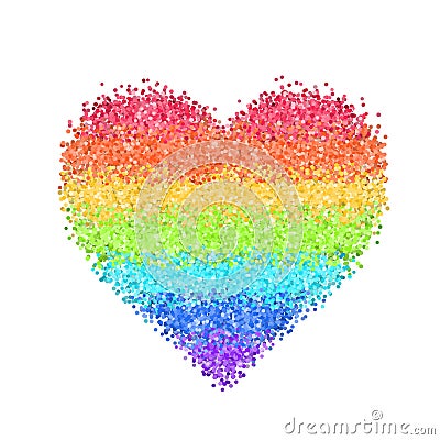 Glitter rainbow heart Vector Illustration