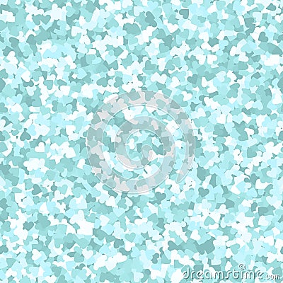 Glitter seamless texture. Actual mint particles. Endless pattern made of sparkling hearts. Outstandi Vector Illustration