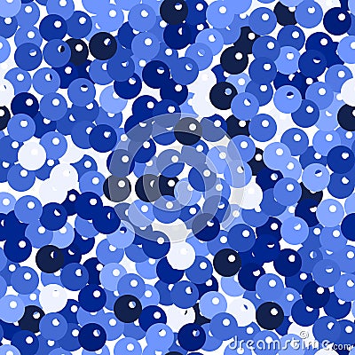 Glitter seamless texture. Admirable blue particles. Endless pattern made of sparkling spangles. Gorg Vector Illustration