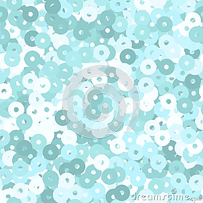 Glitter seamless texture. Admirable mint particles. Endless pattern made of sparkling sequins. Comel Vector Illustration