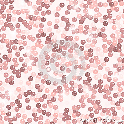 Glitter seamless texture. Admirable pink particles. Endless pattern made of sparkling spangles. Popu Vector Illustration