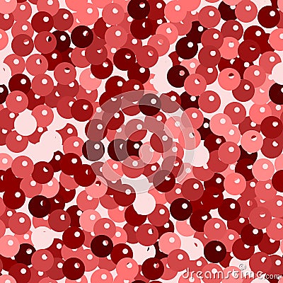 Glitter seamless texture. Admirable red particles. Endless pattern made of sparkling spangles. Ravis Vector Illustration