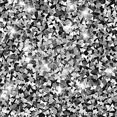 Glitter seamless texture. Adorable silver particles Cartoon Illustration