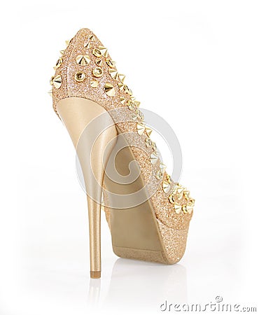 Glitter Spiked Gold Heel Stock Photography - Image: 23488292