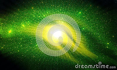  Rising Glitter green yellow textured background,Christmas background holiday lights. Stock Photo