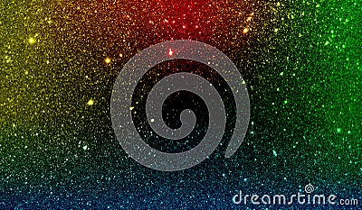 Glitter textured red yellow green blue and black shaded background wallpaper. Cartoon Illustration